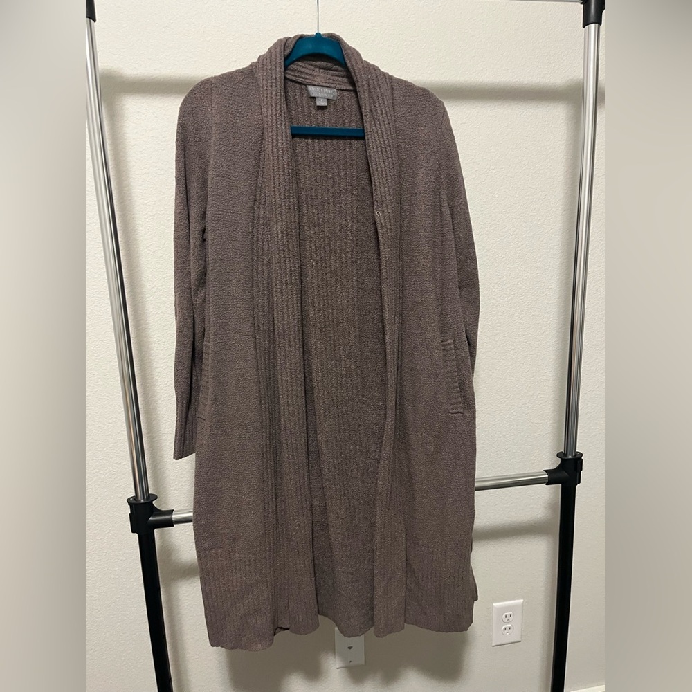 Barefoot Dreams Taupe Open Front Cardigan